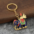 Patterned Elephant Metal Keychain, Six Color Styles view 3