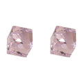 Faceted Cube Stud Earrings In Six Glass Like Color Options view 5