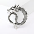Coiled Dragon Pearl Brooch Silver or Gold Tone Metal Pin Brooch view 5