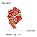 Large Crystal Leaf Teardrop Brooch Six Color Options view 6