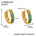 Three Row Crystal Hoop Earrings in Seven Colors and Three Sizes view 11