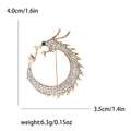Circular Tail Chasing Dragon Brooch in Four Colors view 7