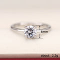 Silver Four Prong Clear Round Solitaire Ring Alloy view 5