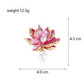Pink Gold Tone Lotus Metal Brooch Pin for Jackets and Lapels view 2