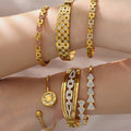 Geometric Crystal Open Bangle Collection in Seven Designs view 2