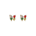 Gold-Tone Mini Multicolor Crystal Butterfly Stud Earrings view 5