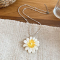 Colorful Daisy Pendant Faux Pearl Necklaces in Six Colors view 6
