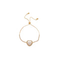 Pearl Rhinestone Slider Bracelets Heart Round Cushion Styles view 5