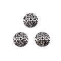 Ornate Round Disc Spacer Beads in Antique Silver Metal view 3