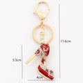 Gold Tone Enamel High Heel Rhinestone Keychain 3 Colors view 3