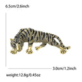 Gold Silver Tone Black Enamel Striped Tiger Brooch view 4