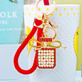 Pearl Bow Perfume Bottle Keychains with Braided Loops and Loop Only Options view 7