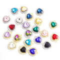 Crystal-Accented White Gold Heart Alloy Charms in 24 Styles view 5