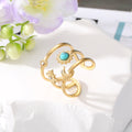 Gold Tone Turquoise Color Evil Eye and Celestial Adjustable Rings view 3