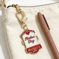 Mother Day Signboard Enamel Keychain Gold Lobster Clasp view 4