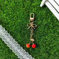 Gold Bow Cherry Resin Keychains Lobster Clasp Three Colors view 3