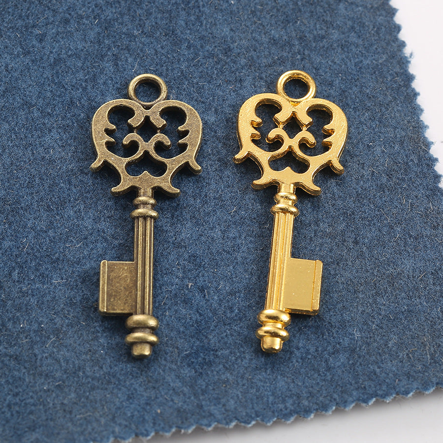 48x17mm Vintage Double-Sided Key Alloy Charm Pendant