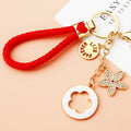 Five Petal Clover Medallion Keychains in Seven Braided Loop Options view 8