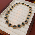 Flower Crystal Link Necklace and Bracelet Three Color Variants view 6