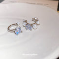 Asymmetric Pearl and Crystal Ear Cuff with Polished Metal Tone Details view 4