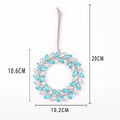 Rhinestone Leaf Wreath Metal Hanging Ornament Circle view 3