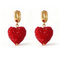 Sparkling Faceted Heart Drop Earrings in Nine Colors view 11