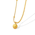 Lucky Bean Pendant Necklace Ball Chain Gold Or Steel Tone view 5