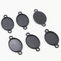 Oval Double-Loop Bezel Connectors in Five Metal Finishes view 3