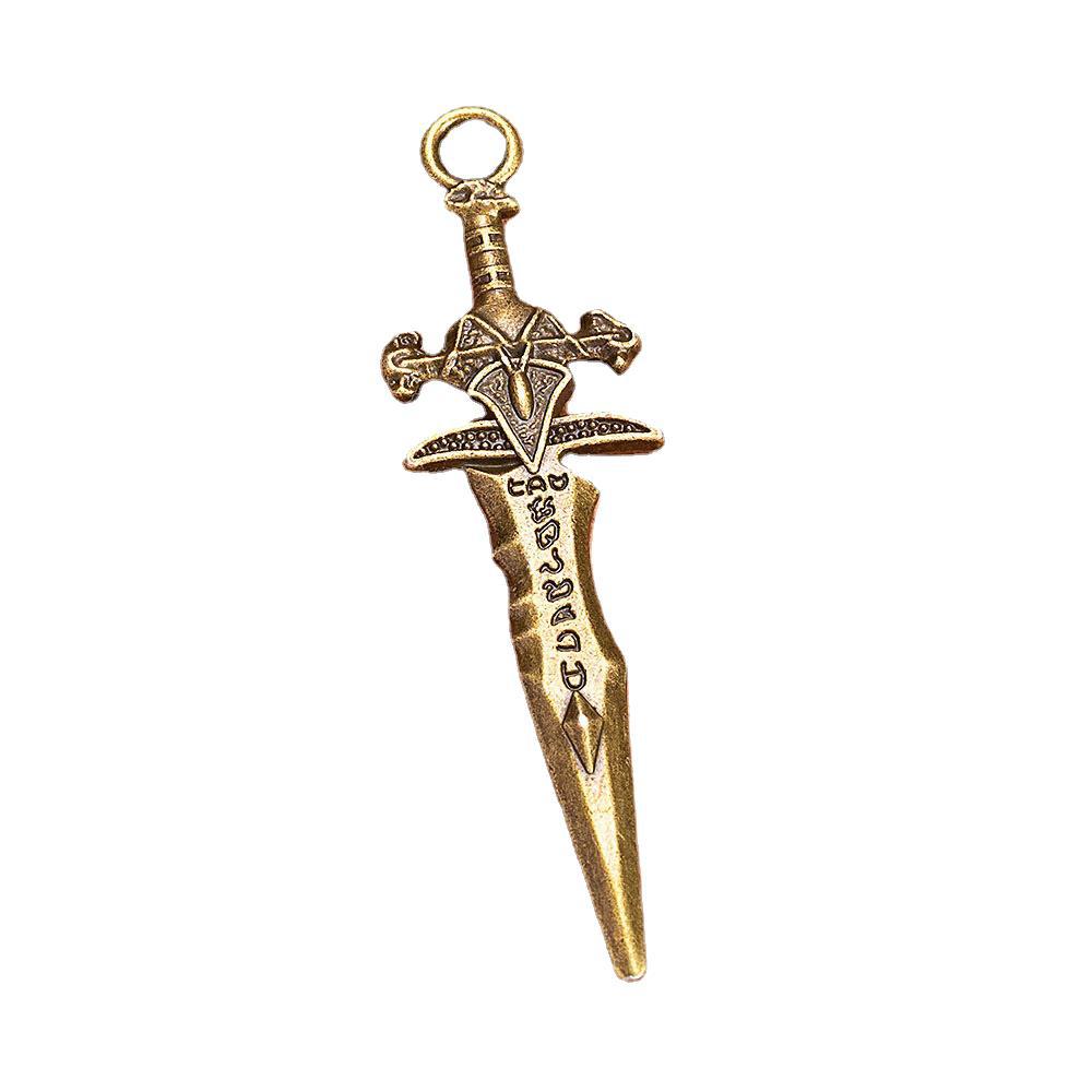 Vintage Alloy Axe Sword Weapon Model Keychain Pendant