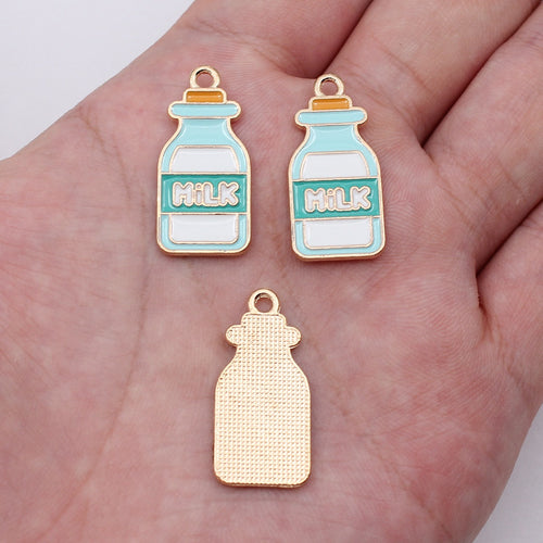 Milk Bottle milk bottle enamel charm in image 2, shown in an alternate angle or finish view