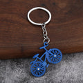 Bicycle-Shaped Metal Keychain With Split Ring in Five Colors view 2