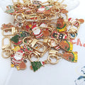 Christmas Enamel Dual Charm Keychains Gold Clasp 19 Styles view 4