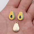Gold Tone Enamel Fruit Charms in Eight Colorful Designs view 9
