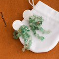 Green Bead Cascade White Disc Statement Stud Earrings view 4