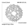 Crystal Floral Wreath Brooch With Polished Metal And Sculpted Decorative Details view 6