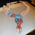 Seashell Starfish Pearl Necklace And Drop Earring Pieces view 7