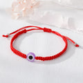 Colorful Single Blue Evil Eye Adjustable Cord Bracelets in Ten Designs view 7