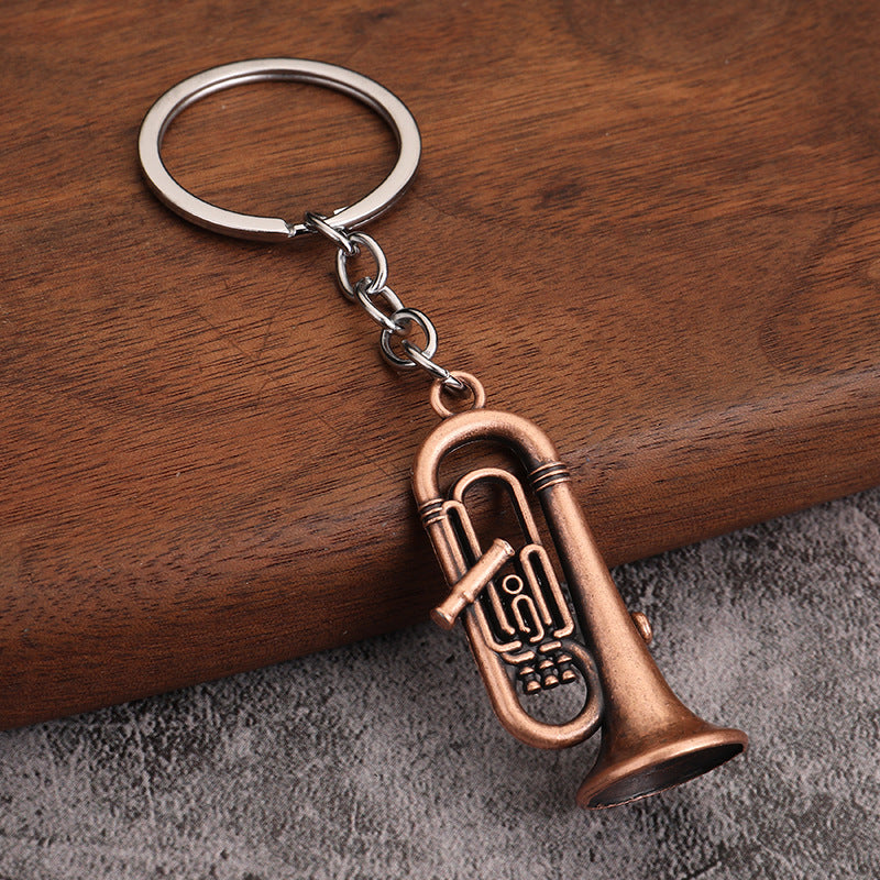Mini Saxophone Metal Keychain Musical Gift Pendant Accessory