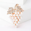 Pearl Grape Cluster Brooch In Gold And Silver Tones view 2