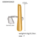 Open Geometric Bar Ring Gold Steel Two-Tone Stainless view 6