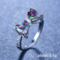 Double Triangle Bow Ring In Five Faceted Stone Colors view 4