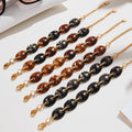 Resin Link Bracelet in Black Mixed Brown and Amber Colorways view 3