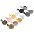 Plain Round Pendant Bezel Settings in Six Plated Finishes view 1