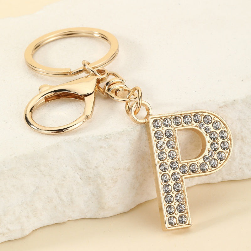 Fashion 26 Letter Metal Keychain Initial Bag Charm Personalized Accessory
