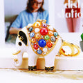 Multicolor Beaded Elephant Keychains in Three Plain and Fortune Loop Options view 3