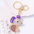 Rhinestone Mouse Keychain Gold Metal Cartoon Animal Charm view 8