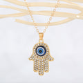 Assorted Crystal Evil Eye and Hamsa Pendant Necklaces in Twelve Designs view 3