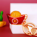 Jeweled Gold Ingot Keychains with Fortune Cords and Loose Loops view 6
