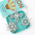 Rhinestone Metal Snowflake Christmas Tree Hanging Ornaments view 2