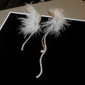Feather And Crystal Tassel Earrings In Seven Designs view 10